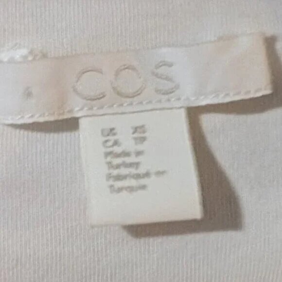 COS | Draped Neck Sweatshirt in White - Picture 4 of 11